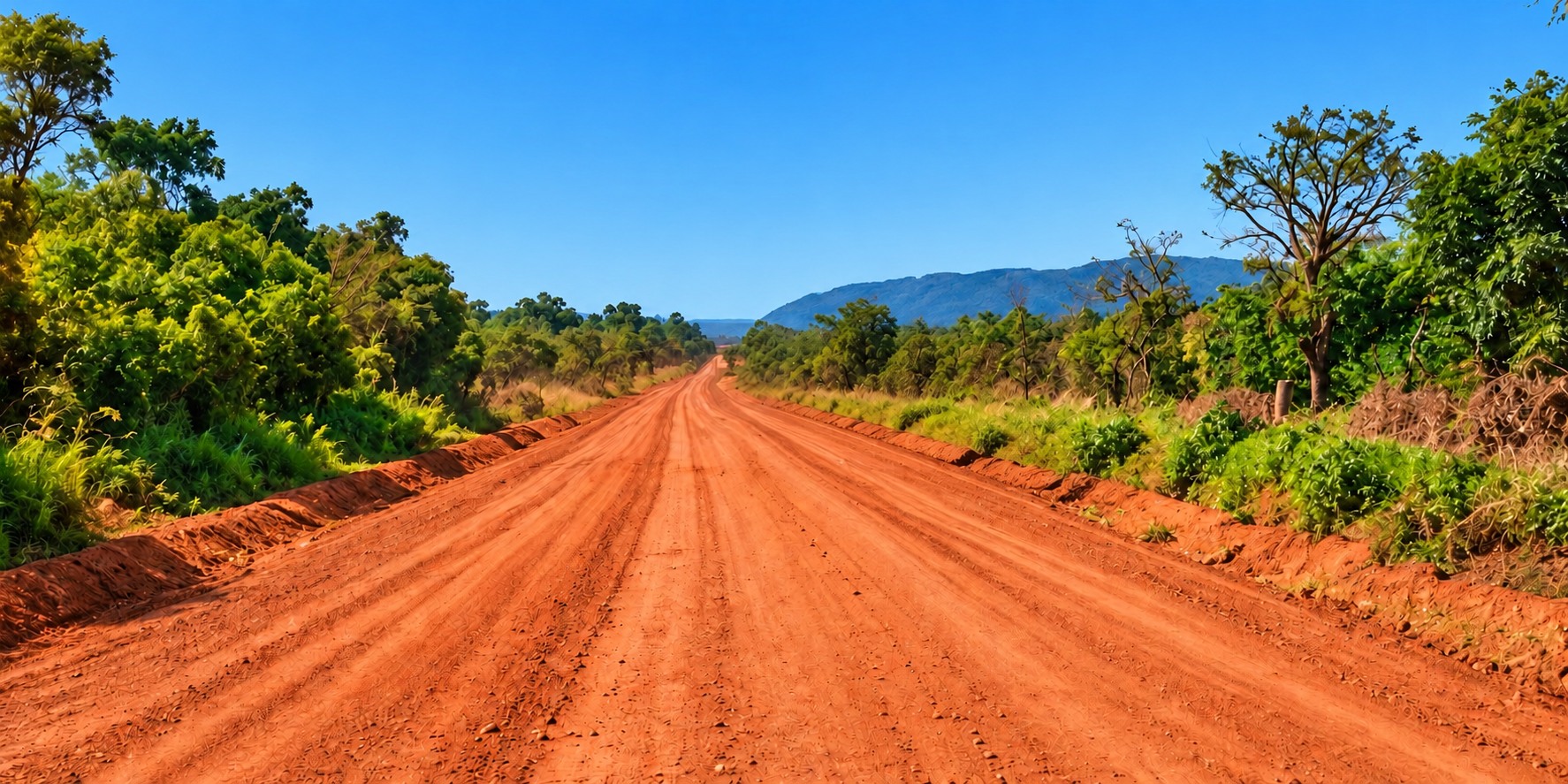 Estrada rural em meio à paisagem brasileira